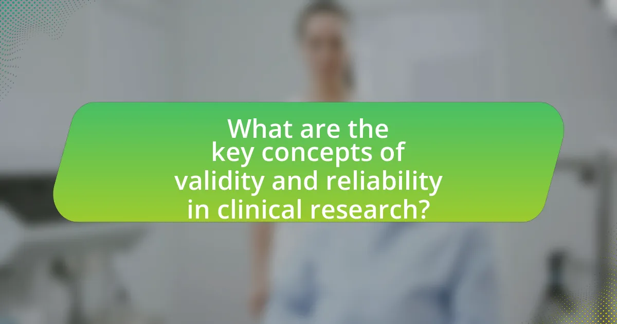 What are the key concepts of validity and reliability in clinical research?